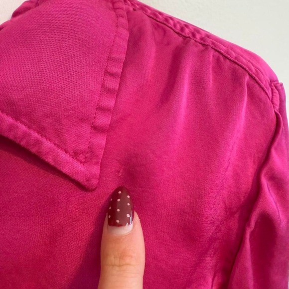 Lauren Ralph Lauren Satin Like Long Sleeve Knee Length Shirt Dress Pink Sz 12P - Picture 6 of 7